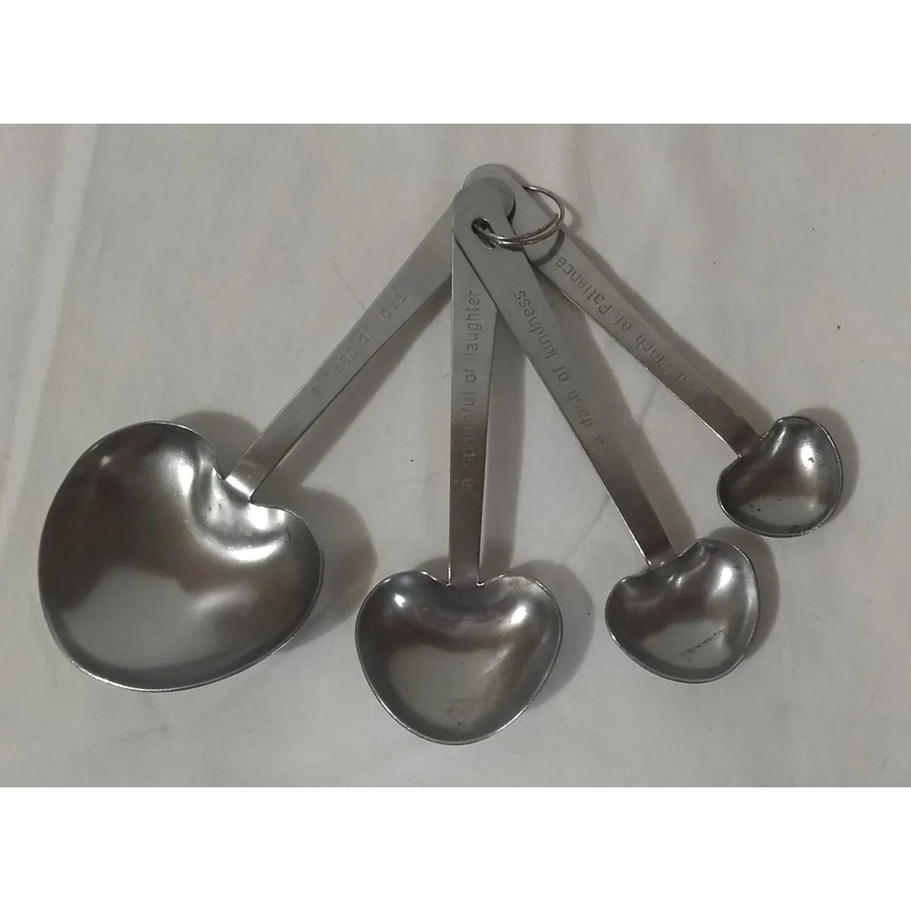 Measuring Spoons Kate Aspen Love Beyond Measure‎ Heart Shaped Stainless READ